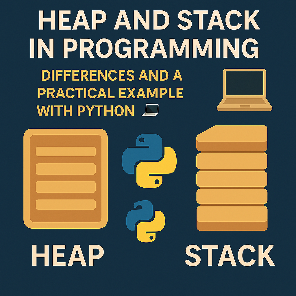 هیپ (Heap) و استک (Stack) در برنامهنویسی: تفاوتها و مثال عملی با پایتون 🧠💻