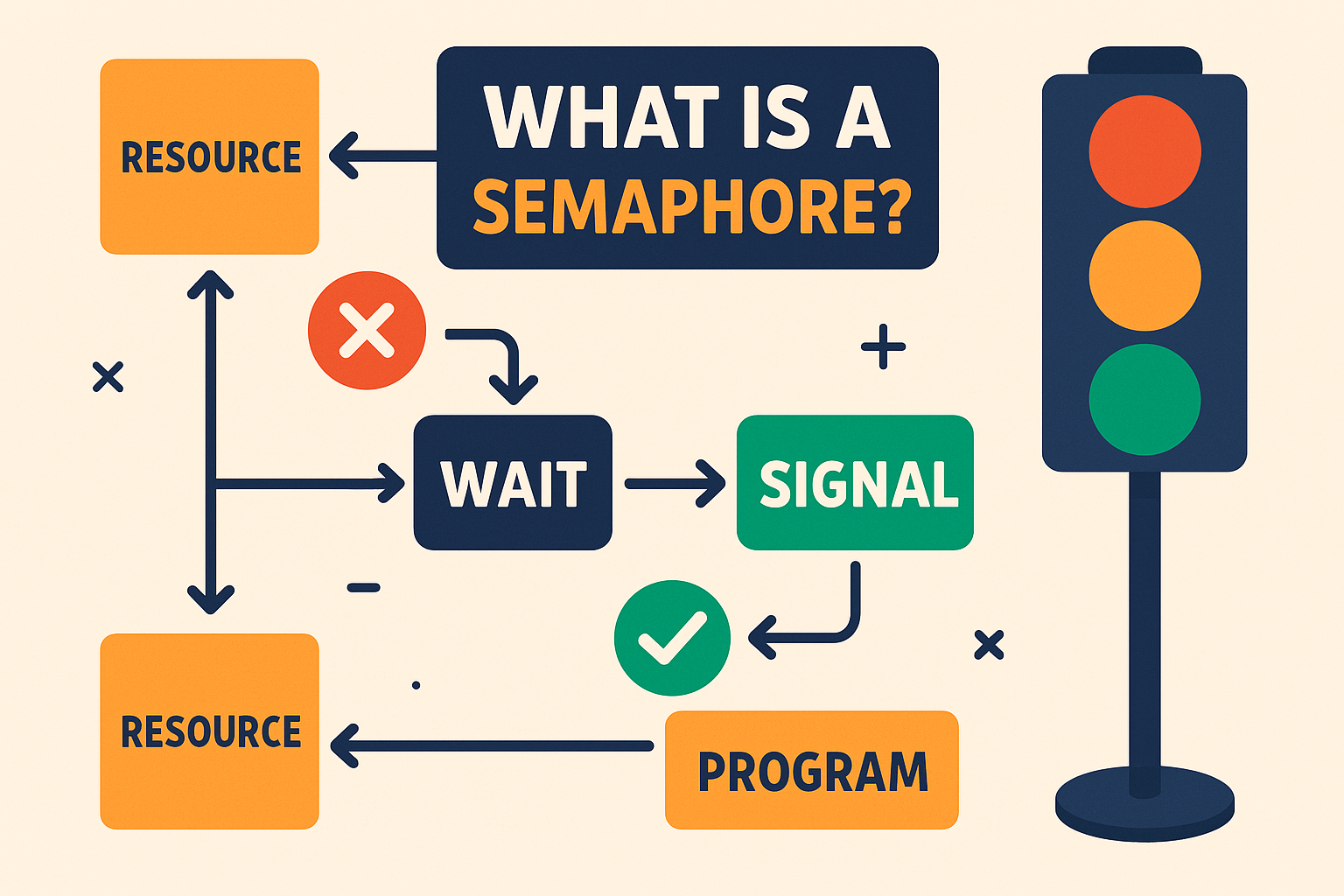🌟 سمافور (Semaphore) چیست؟ کنترل هوشمند منابع در برنامه نویسی! 🚦